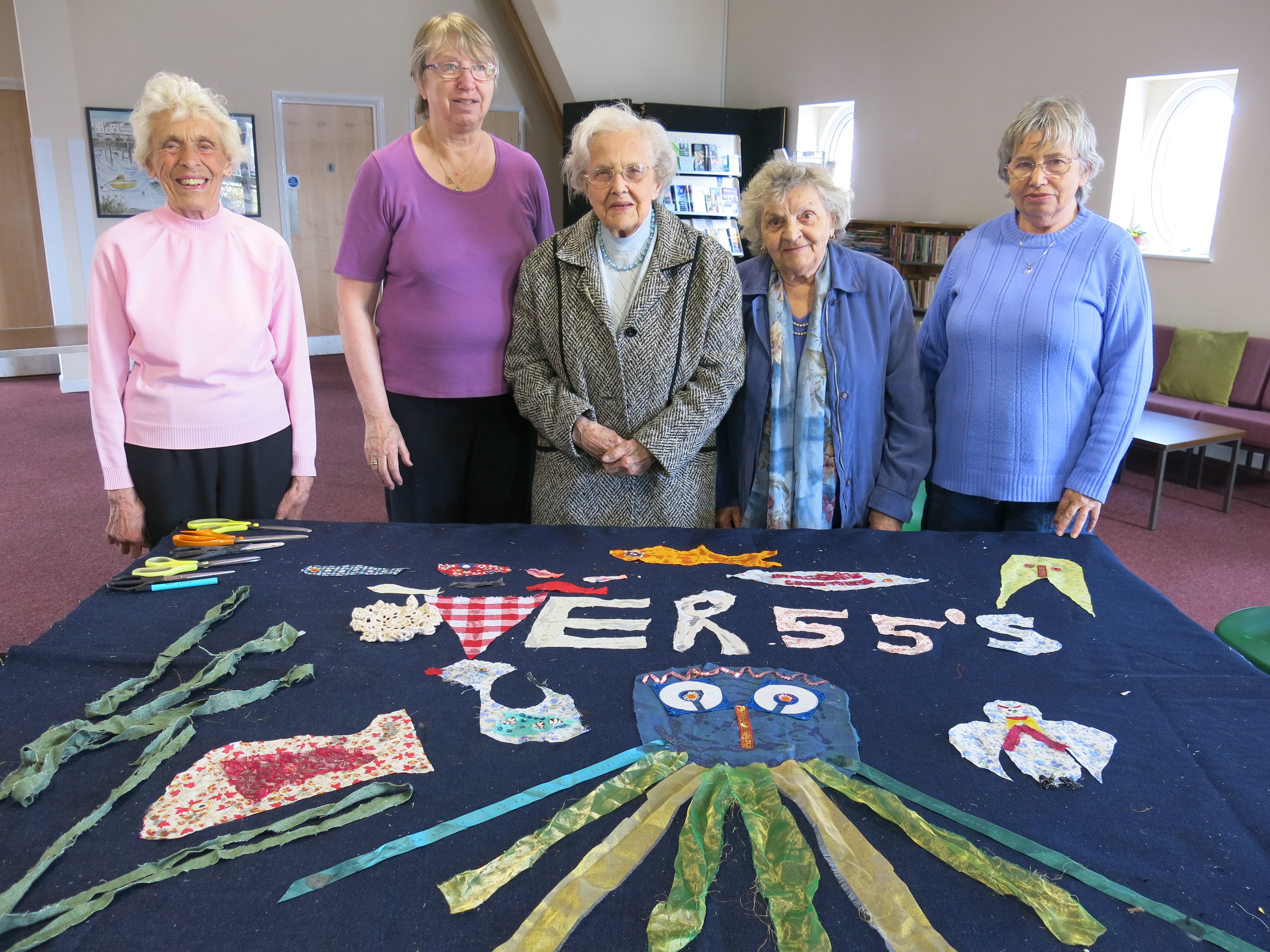 Picture of the over 55's group having made a banner. Picture by Elizabeth Mienert